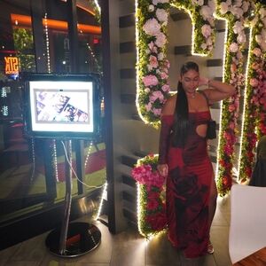 Elegant Red Floral Dress